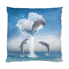 The Heart Of The Dolphins Cushion Case (one Side)