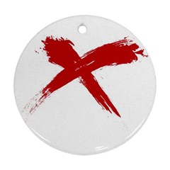 Red X Round Ornament by magann