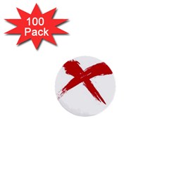 Red X 1  Mini Button (100 Pack) by magann