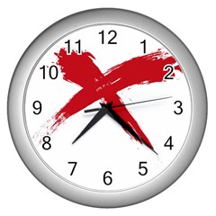 Red X Wall Clock (silver) by magann