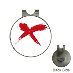 Red X Hat Clip With Golf Ball Marker by magann