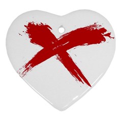 Red X Heart Ornament (two Sides) by magann