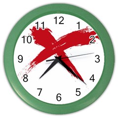 Red X Wall Clock (color) by magann