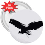 Grunge Bird 3  Button (10 pack) Front