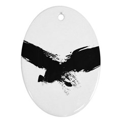 Grunge Bird Oval Ornament (two Sides) by magann