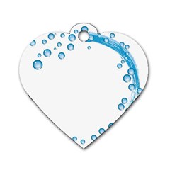 Water Swirl Dog Tag Heart (two Sided)