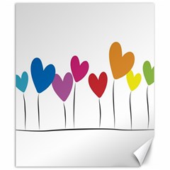 Heart Flowers Canvas 20  X 24  (unframed) by magann