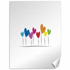 Heart Flowers Canvas 36  X 48  (unframed)