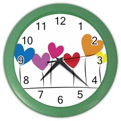 Heart Flowers Wall Clock (color) by magann