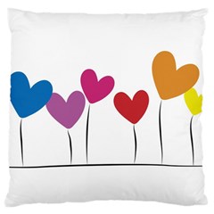 Heart Flowers Large Cushion Case (two Sides) by magann