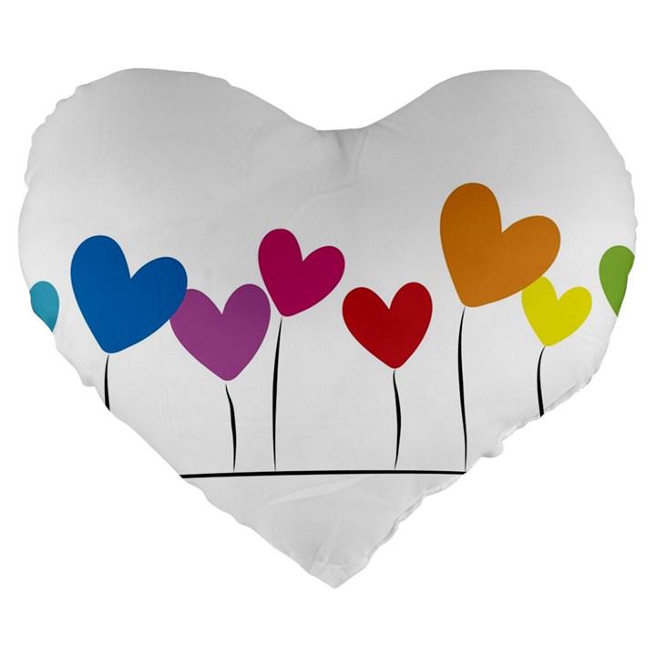 Heart flowers 19  Premium Heart Shape Cushion