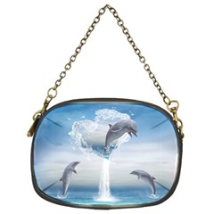 The Heart Of The Dolphins Chain Purse (two Side) by gatterwe