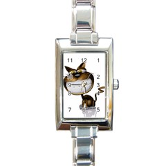 Funny Cat Rectangular Italian Charm Watch