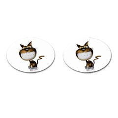 Funny Cat Cufflinks (oval) by cutepetshop