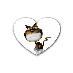 Funny Cat Drink Coasters 4 Pack (heart) 