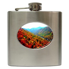 Through The Mountains Hip Flask by Majesticmountain