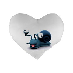 Funny Snail 16  Premium Heart Shape Cushion 