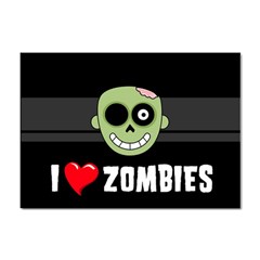 I Love Zombies A4 Sticker 10 Pack