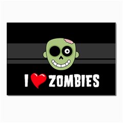 I Love Zombies Postcard 4 x 6  (10 Pack)