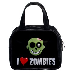 I Love Zombies Classic Handbag (two Sides)