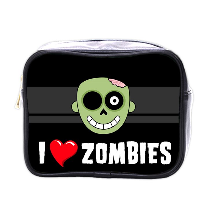 I Love Zombies Mini Travel Toiletry Bag (One Side)