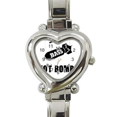 Drop Bass Not Bombs Heart Italian Charm Watch by Lab80