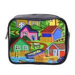 Three Boats & A Fish Table Mini Travel Toiletry Bag (Two Sides) Front