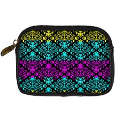 Cmyk Damask Flourish Pattern Digital Camera Leather Case by DDesigns