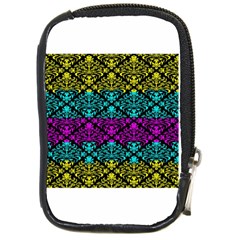 Cmyk Damask Flourish Pattern Compact Camera Leather Case