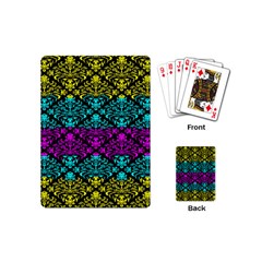 Cmyk Damask Flourish Pattern Playing Cards (mini)