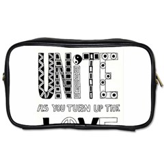 Watch The World Unite As You Turn Up The Love Travel Toiletry Bag (one Side) by EllaTheGiraffe