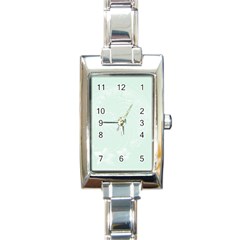 Pastel Green Abstract Flowers Rectangular Italian Charm Watch