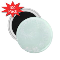 Pastel Green Abstract Flowers 2.25  Button Magnet (100 pack)