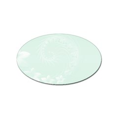 Pastel Green Abstract Flowers Sticker 10 Pack (Oval)