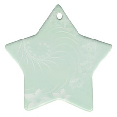 Pastel Green Abstract Flowers Star Ornament (Two Sides)