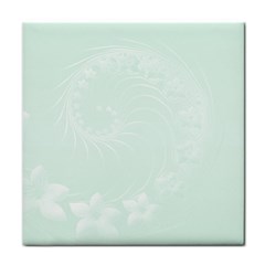 Pastel Green Abstract Flowers Face Towel