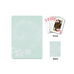 Pastel Green Abstract Flowers Playing Cards (Mini)