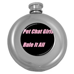 Petchatgirlsrule2 Hip Flask (round) by Princessbabyj