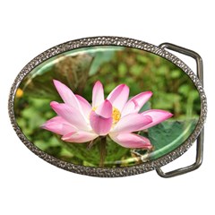 A Pink Lotus Belt Buckle (oval)