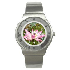 A Pink Lotus Stainless Steel Watch (unisex) by natureinmalaysia