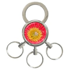 A Red Flower 3-ring Key Chain