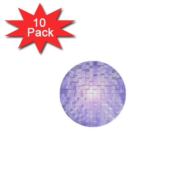 Purple Cubic Typography 1  Mini Button (10 pack)