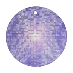 Purple Cubic Typography Round Ornament (two Sides)