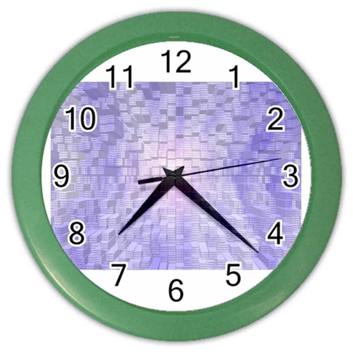 Purple Cubic Typography Wall Clock (Color)