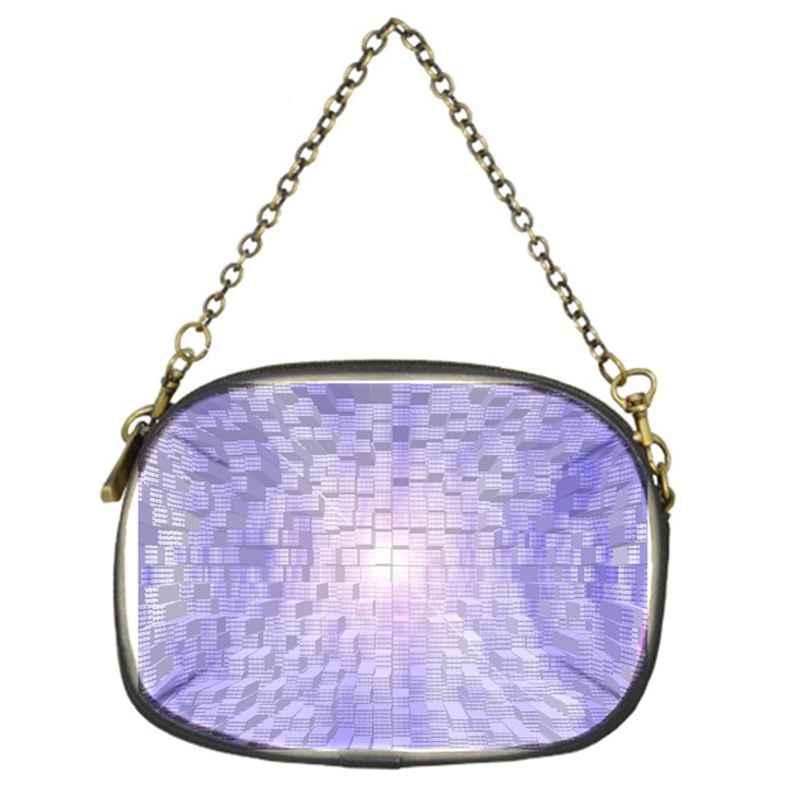 Purple Cubic Typography Chain Purse (One Side)