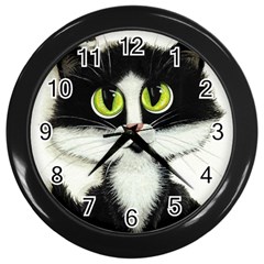 Tuxedo Cat by BiHrLe Wall Clock (Black)