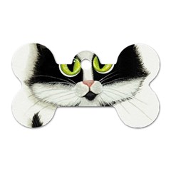 Tuxedo Cat by BiHrLe Dog Tag Bone (One Sided)