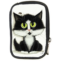 Tuxedo Cat by BiHrLe Compact Camera Leather Case