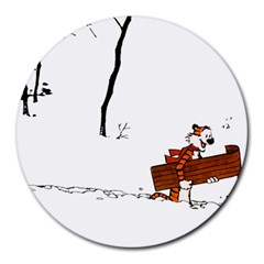 Calvin & Hobbes 8  Mouse Pad (round)