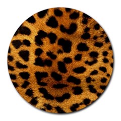 Leopard Print 8  Mouse Pad (round)